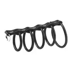 Blue Line Men C&B Gear 5 Ring Rubber Gates of Hell Cock Cage with Lead