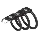 Blue Line Men C&B Gear 3 Ring Silicone Gates of Hell with Leash Lead