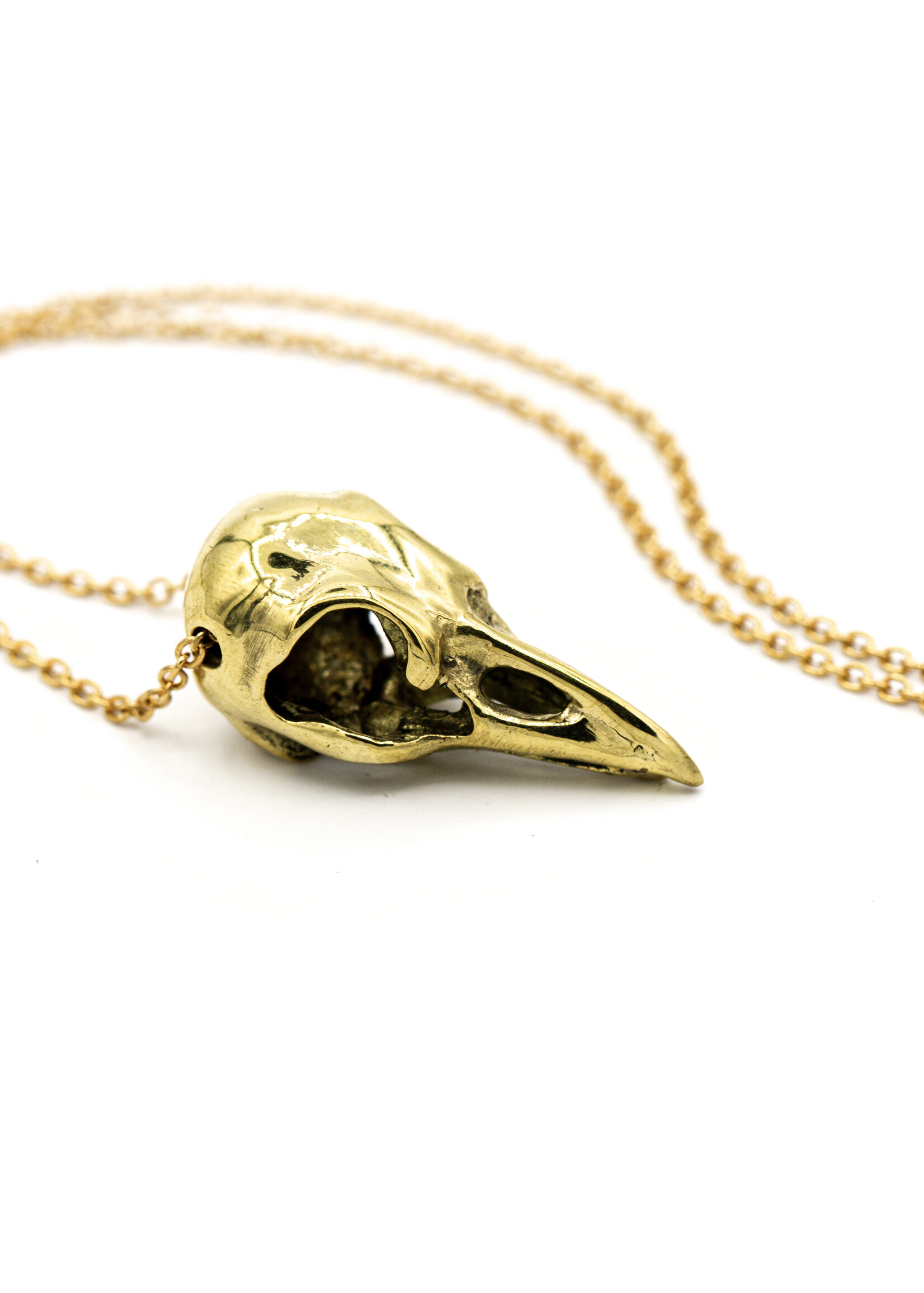 Defy (DT) Brass Raven Skull Necklace