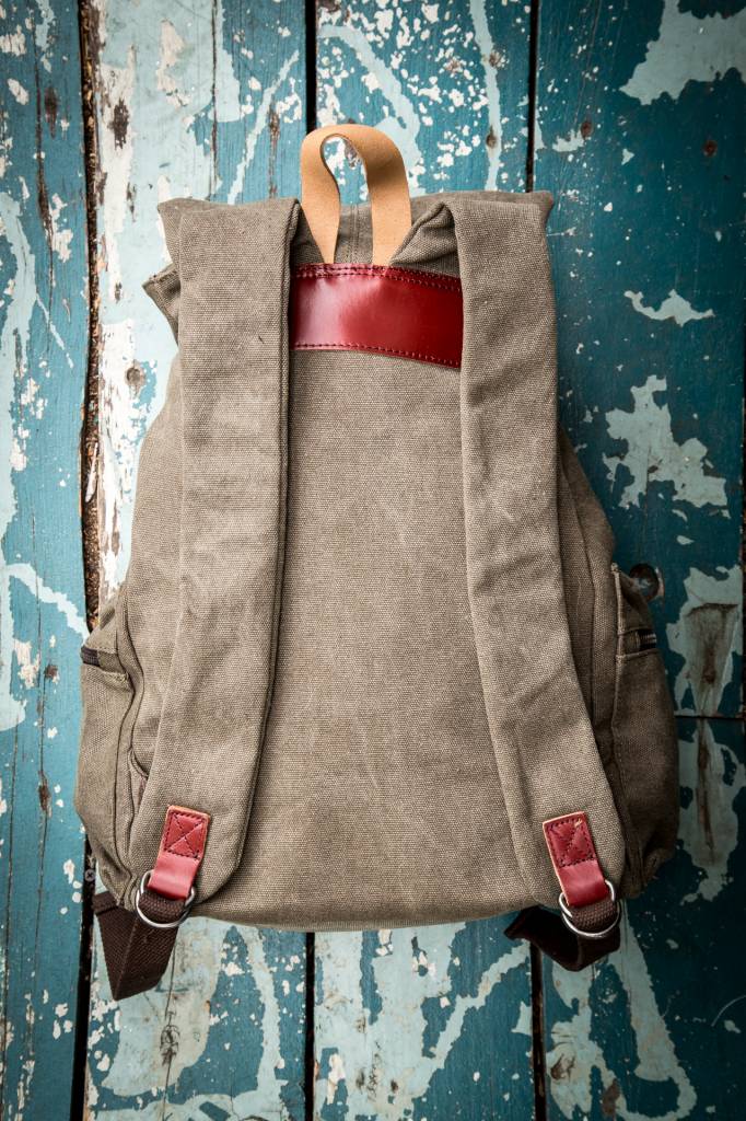 Canvas Leather Full Backpack - Beige - Migration Boutique. - Migration ...