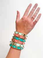 hula sue cora stud bracelet - coral