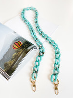 hula sue chain link strap / belt - turq