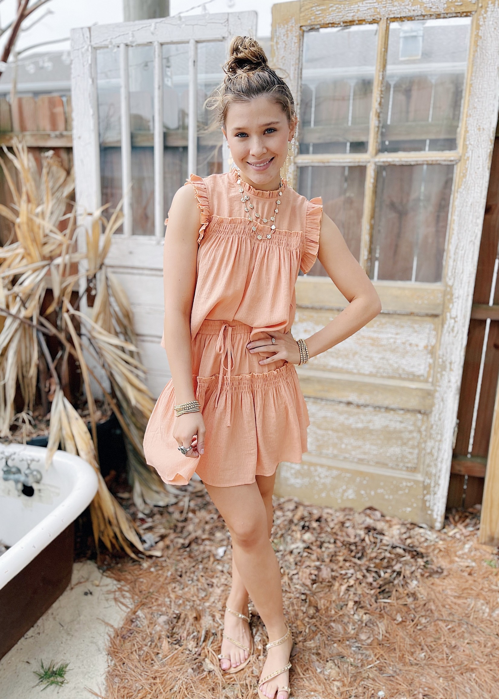 hula sue lexi skirt - peach