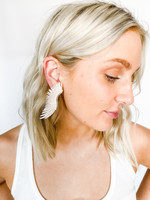 hula sue midi madeline earrings - white