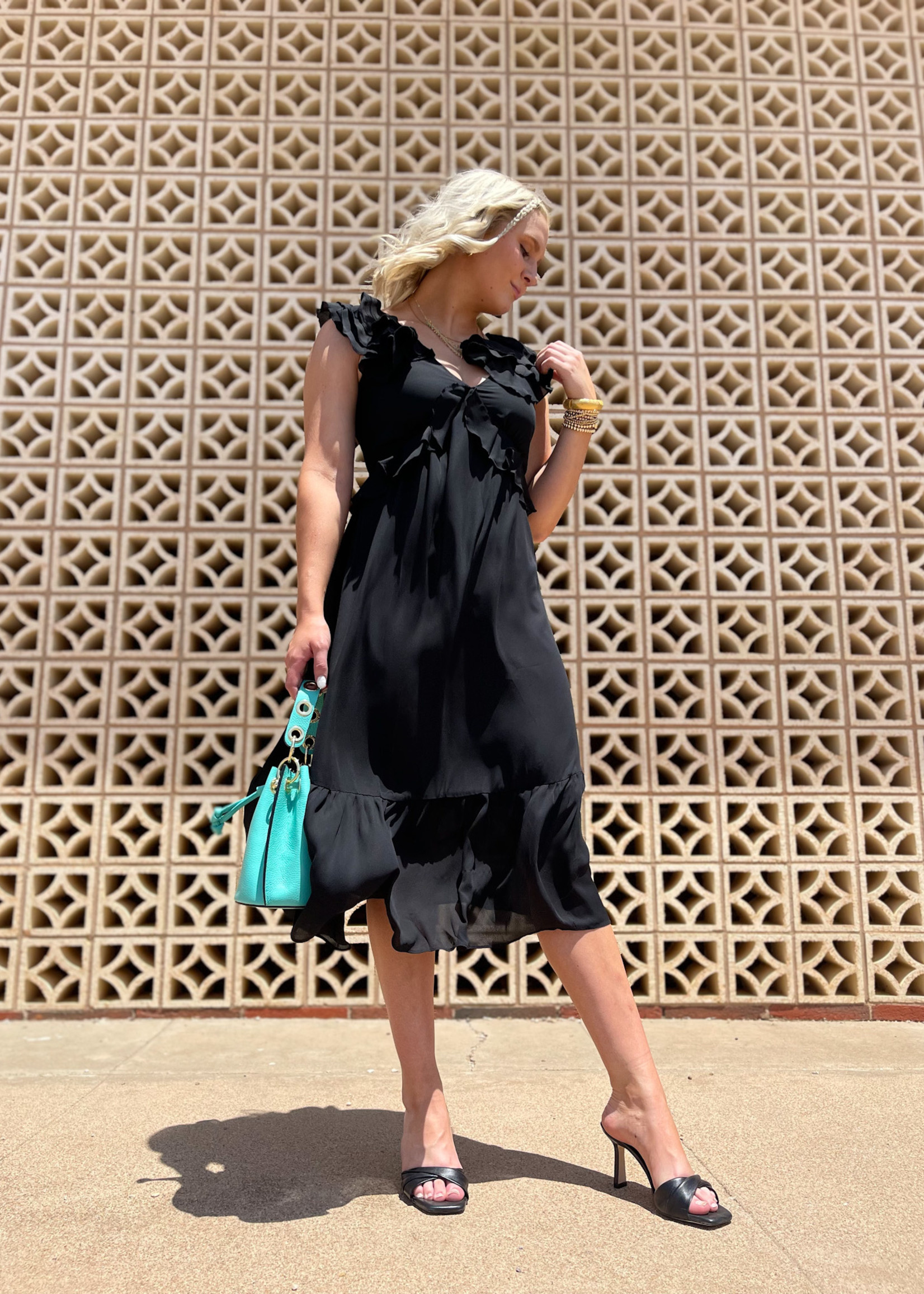 hula sue rosie sleeveless ruffled dress