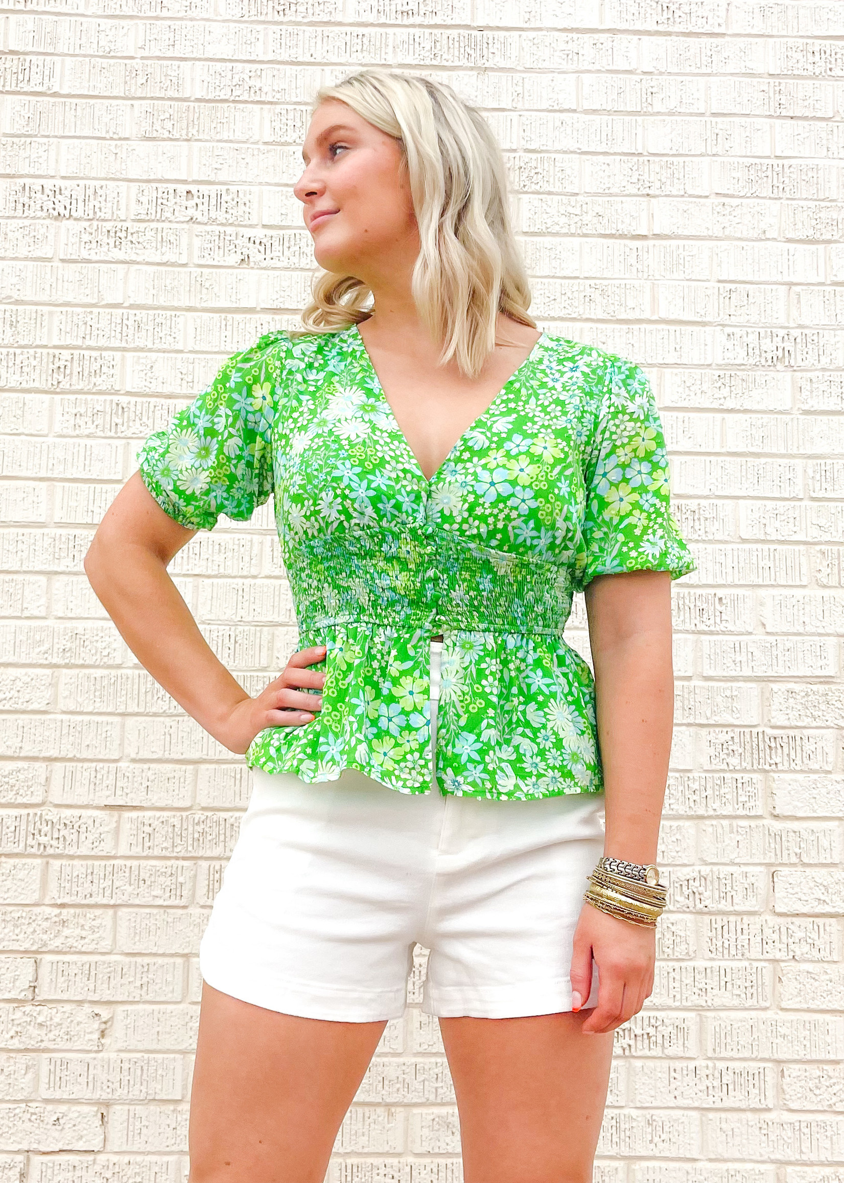 hula sue mabel top - green