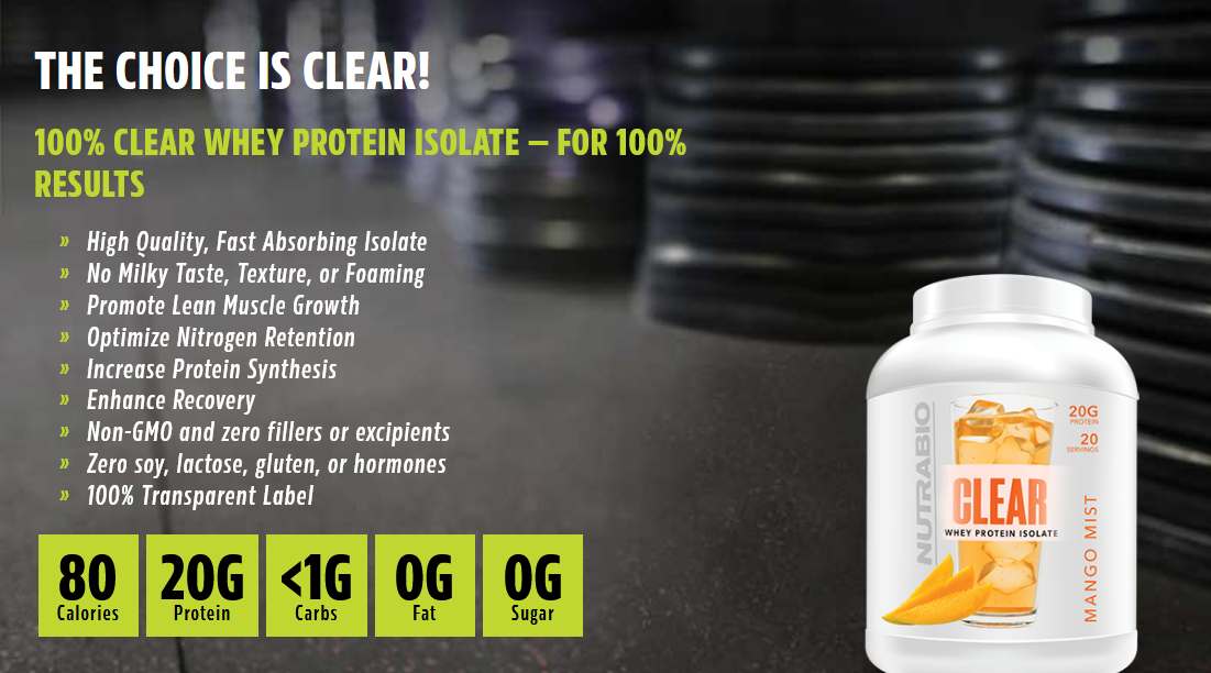 NutraBio, Clear Whey Protein Isolate, Pineapple Splash