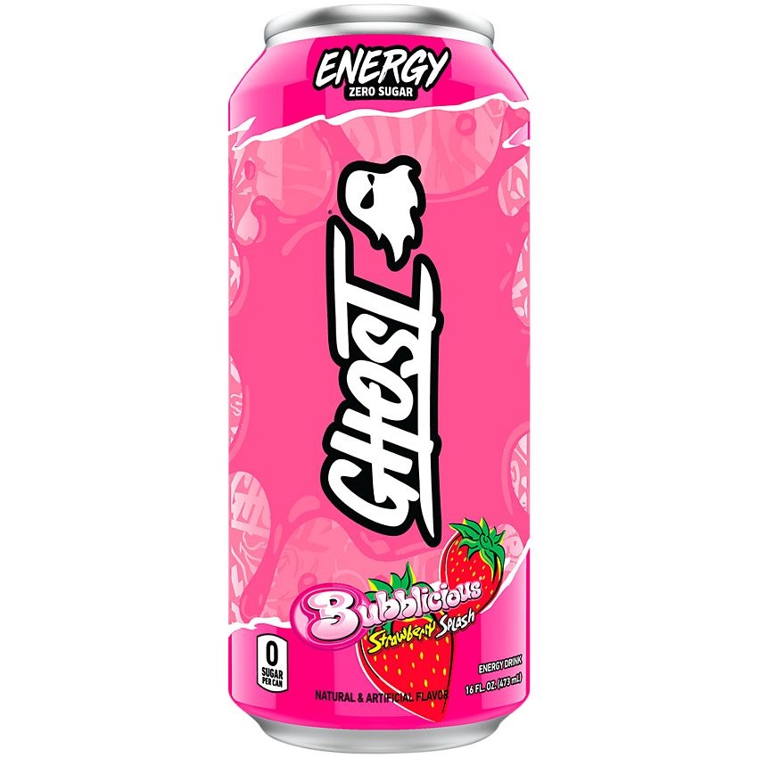 GHOST Energy Drink BUBBLICIOUS® Strawberry Splash XN Supplements