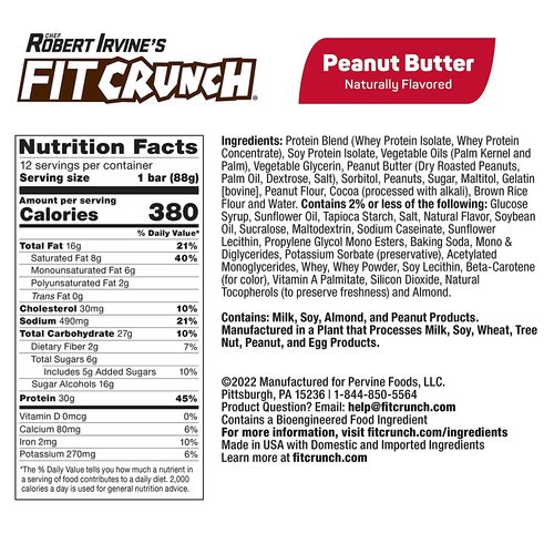 Robert Irvine Fit Crunch Bar - Peanut Butter