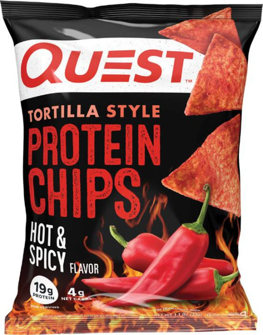 Quest Nutrition Tortilla Style Protein Chips Hot & Spicy XN Supplements