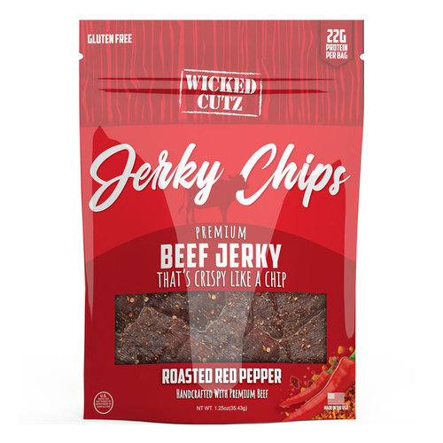 Wicked Cutz Wicked Cutz Jerky Chips 1.25oz - Roasted Red Pepper Wicked Cutz Wicked Cutz Jerky Chips 1.25oz - Roasted Red Pepper