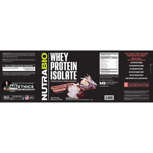 Nutrabio 2lb Nutrabio Whey Protein Isolate - Chocolate Dipped Macaroon