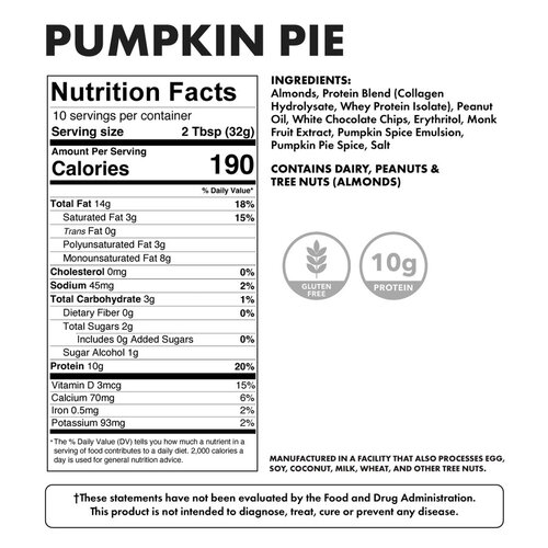 Bowmar Nutrition Bowmar Butter (High Protein Almond Butter) - Pumpkin Pie