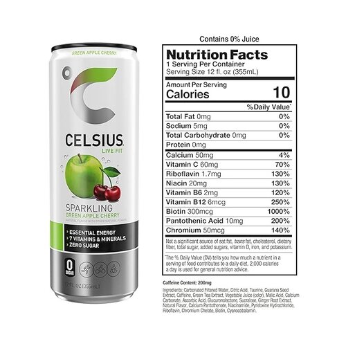 Celsius CELSIUS Sparkling Energy Drink  - Sparkling Green Apple Cherry