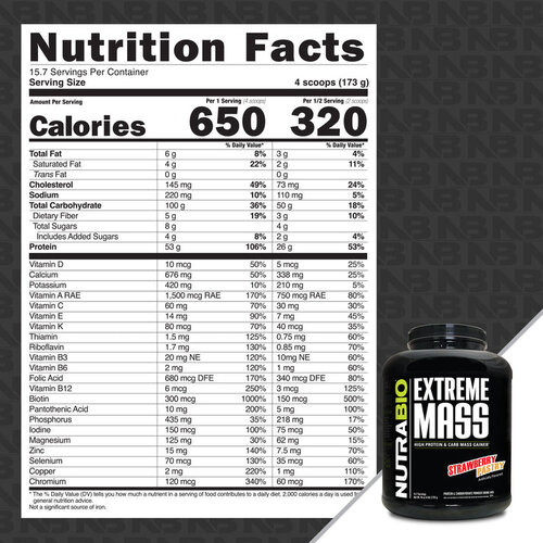 Nutrabio 6lb Extreme Mass - Strawberry Pastry