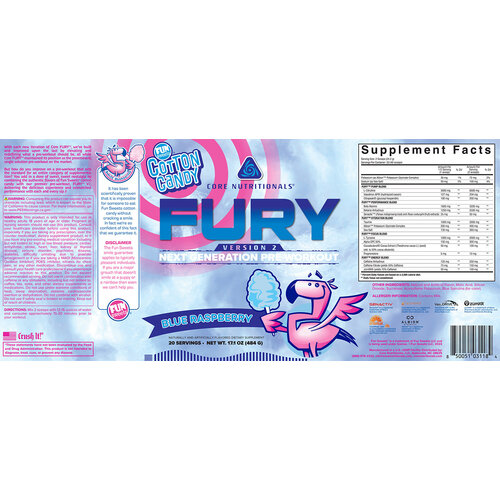 Core Nutritionals Core FURY™ V2 -  Fun Sweets Cotton Candy (Blue Raspberry)