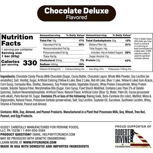 Robert Irvine Fit Crunch Loaded Cookie Bar - Chocolate Deluxe