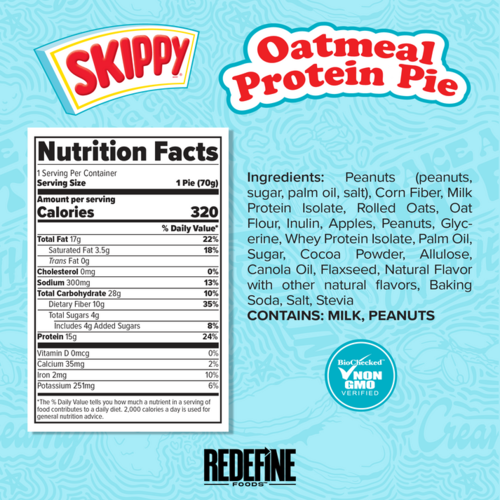 Redefine Foods Oatmeal Protein Pie - Skippy Chocolate
