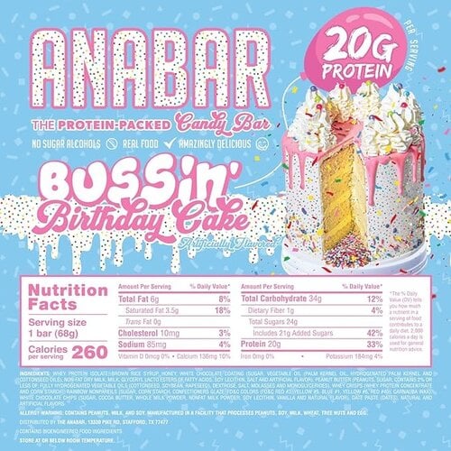 Anabar Anabar Whole Food Performance Bar - Bussin Birthday Cake