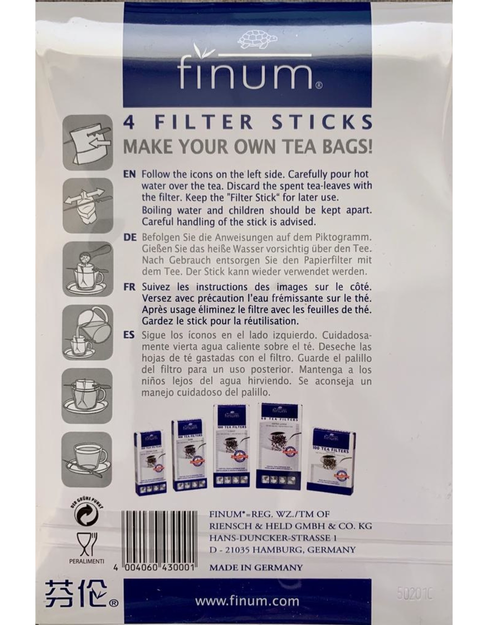 Teaware Sticks for Paper Tea Filter; pkg 4