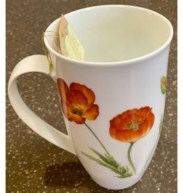 Teaware Mug "Poppy", 18oz Tall Porcelain