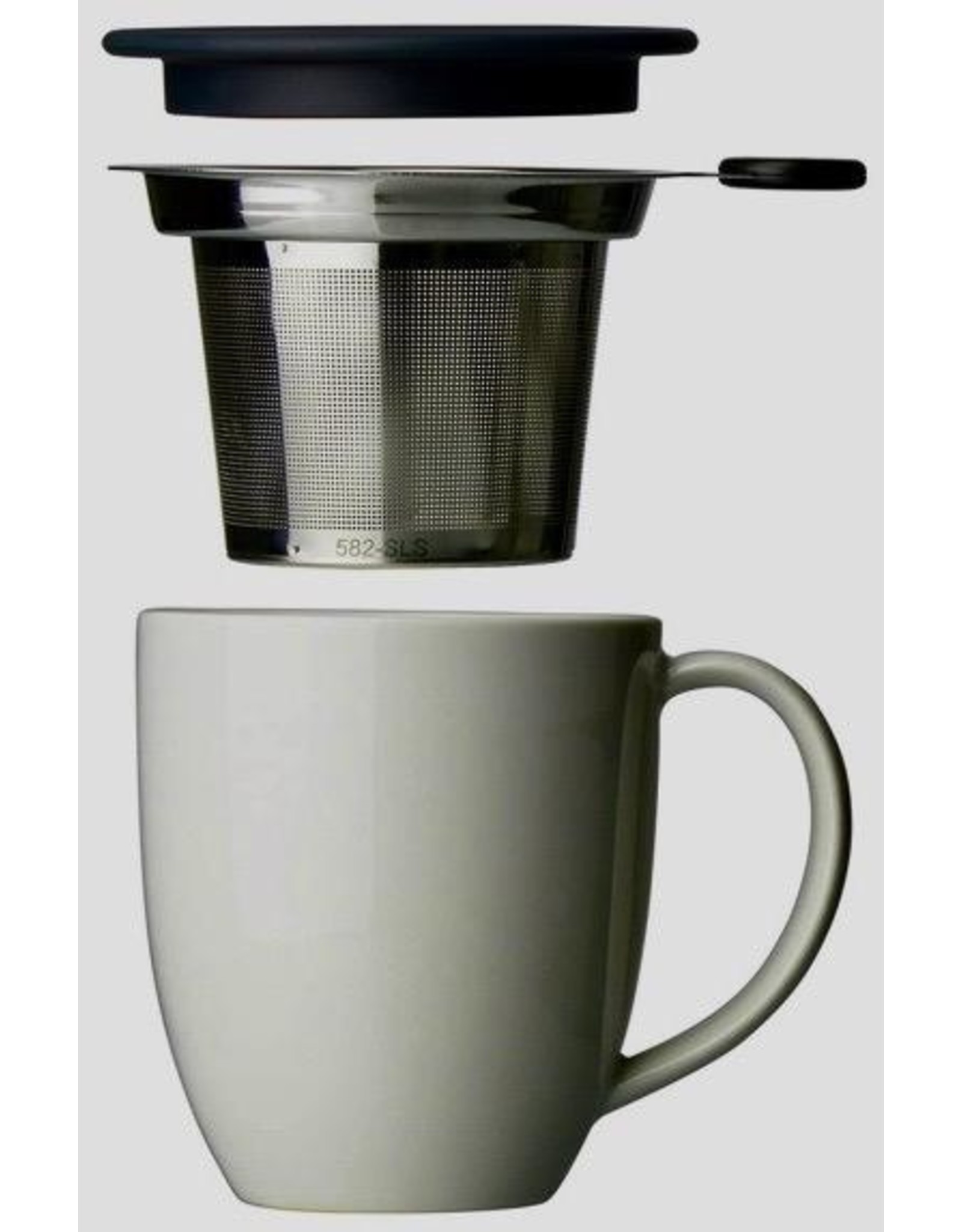 Teaware For Life Uni Brew-inMug w/Strainer, 16oz, Black Graphite