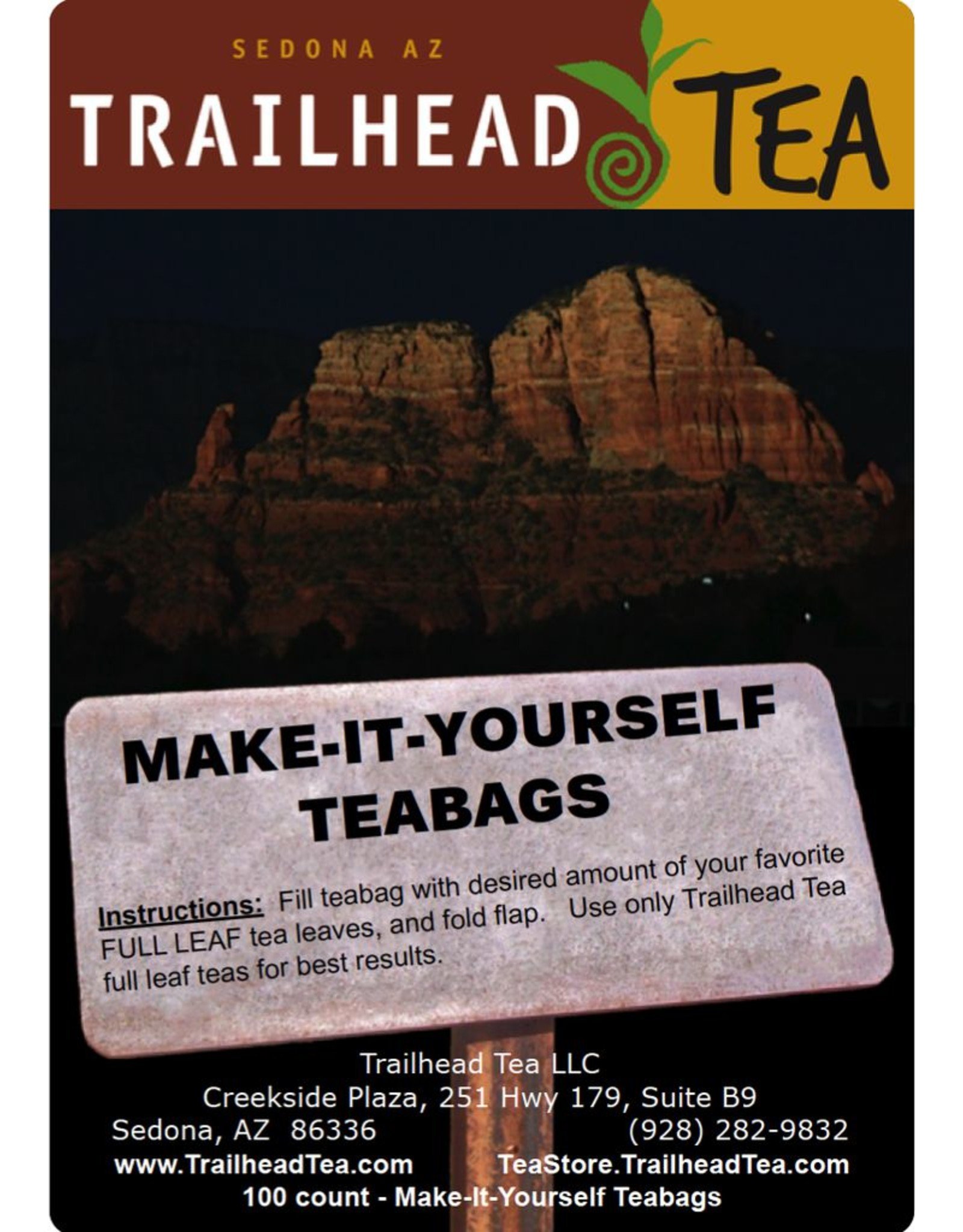 Teaware Make-It-Yourself Tea Bags (100 pack) with tag