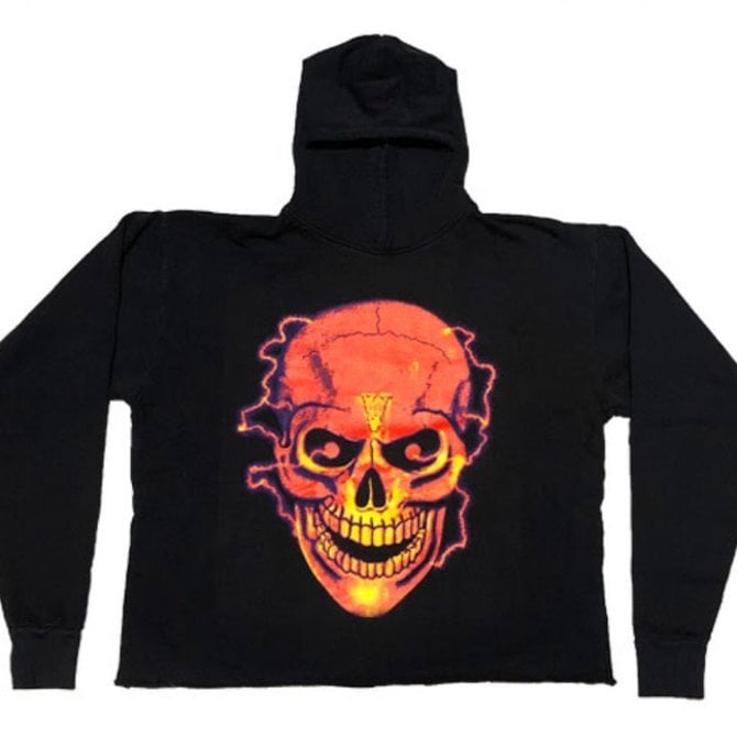 vlone hoodie black and orange