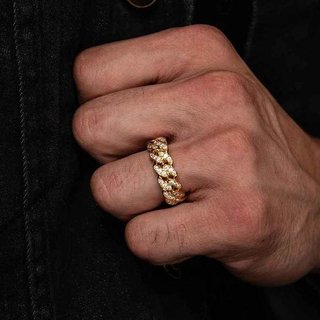 GoldGods 6MM Diamond Cuban Ring Gold