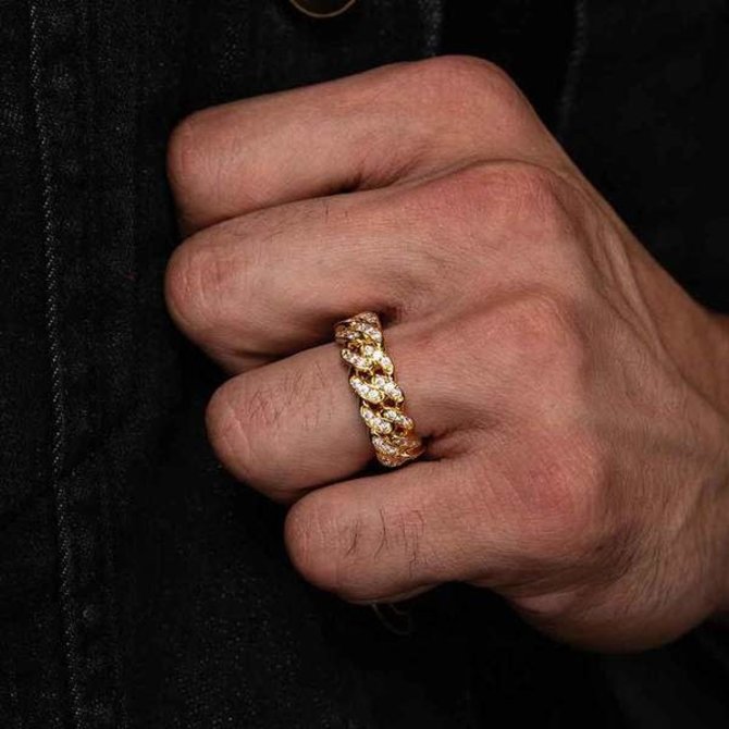 GoldGods 6MM Diamond Cuban Ring Gold