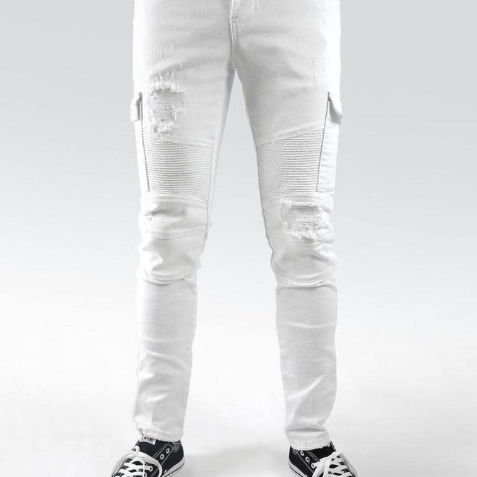 Preme Preme PR-WB-291 Cargo Jeans White