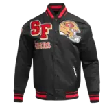 Pro Standard PS SF 49ers Mash Up Rib Satin Jacket Blk/Red/Blk