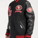 PS SF 49ers Pro Prep Wool Varsity Jacket Blk/Red/Blk