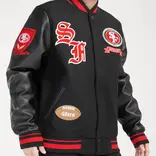 PS SF 49ers Pro Prep Wool Varsity Jacket Blk/Red/Blk