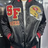 Pro Standard PS SF 49ers Mash Up Rib Satin Jacket Blk/Red/Blk