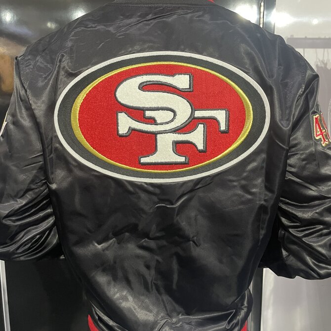 Pro Standard PS SF 49ers Mash Up Rib Satin Jacket Blk/Red/Blk