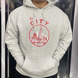 FRESH The City Hoodie Heather Grey/Red/White