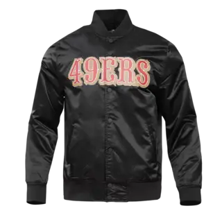 Pro Standard PS SF 49ers Big Logo Satin Jacket Black