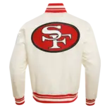 Pro Standard PS SF 49ers Retro Classic Rib Satin Jacket Eggshell/Red