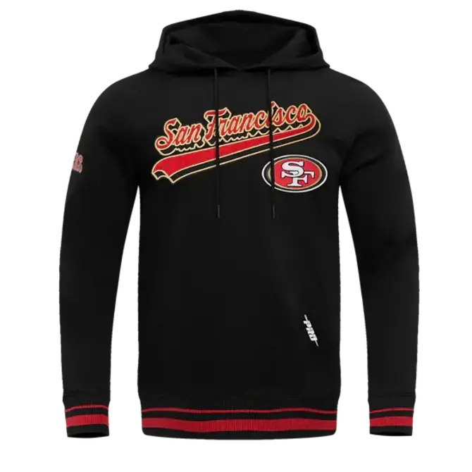 Pro Standard PS SF 49ers Script Tail Rib Fleece PO Hoodie Black
