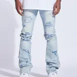 Crysp Crysp Arch Flare Denim Light Distress