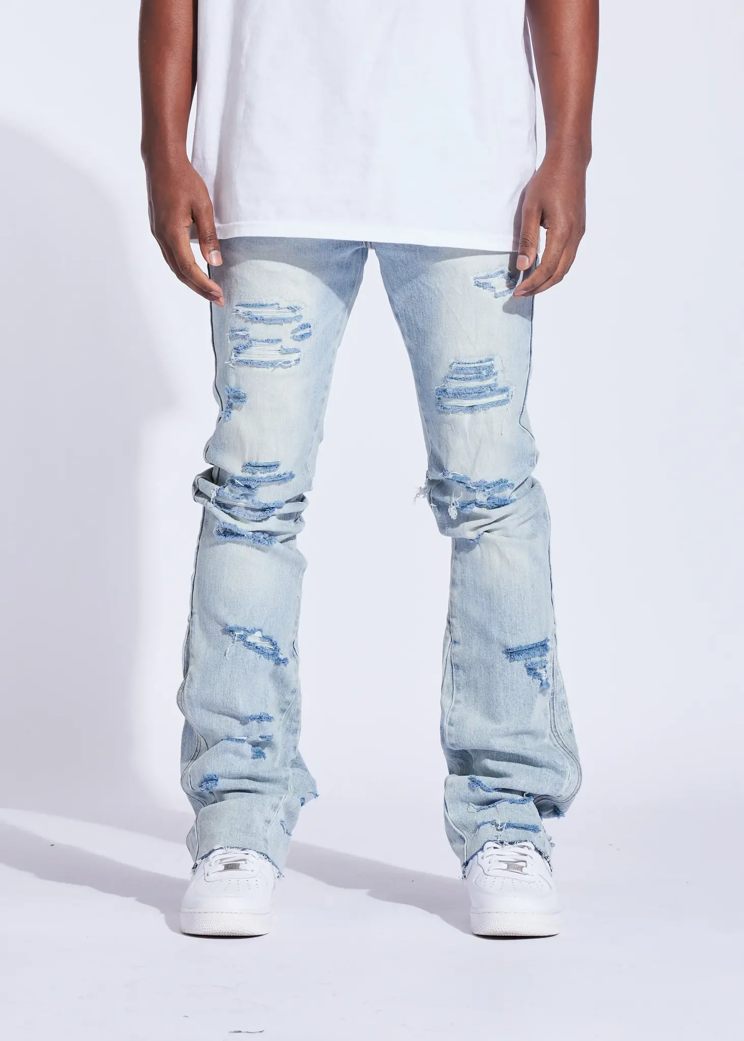 Crysp denim フレア 32inch Crysp Denim Arch Dark Sand Wash Stacked 