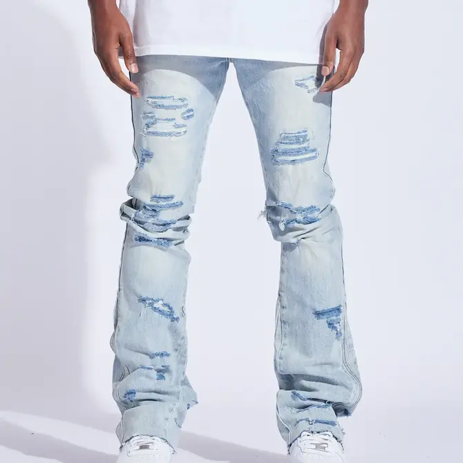 Crysp Crysp Arch Flare Denim Light Distress