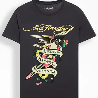 Ed Hardy Ed Hardy DBD Eagle Tee Charcoal