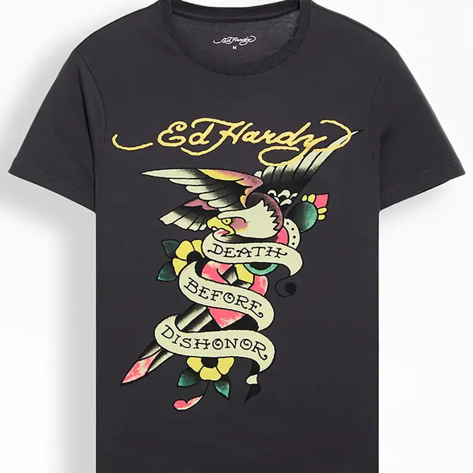 Ed Hardy Ed Hardy DBD Eagle Tee Charcoal