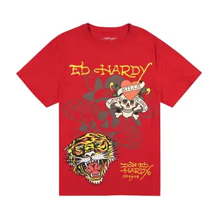 Ed Hardy Ed Hardy Tiger Skull Tee Red