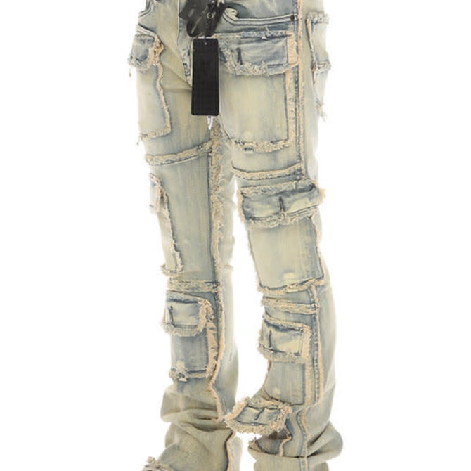 Stylo Stylo Khaki 7 Pocket Stacked Flare