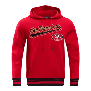 Pro Standard PS SF 49ers Script Tail Rib Fleece PO Hoodie Red Pro Standard PS SF 49ers Script Tail Rib Fleece PO Hoodie Red