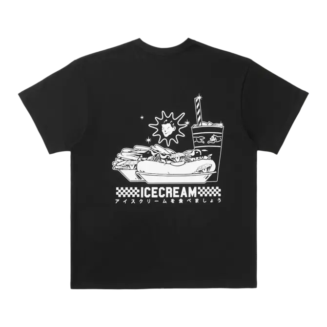Ice Cream Ice Cream IC Diner Food SS Tee Black