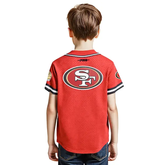 Pro Standard PS SF 49ers Classic Mesh Buttondown Shirt Red/Black